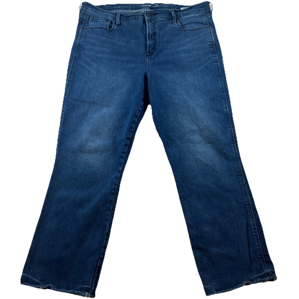 Old Navy‎ Womens 16 Blue Ankle Jeans Flare Denim Raw Hem High-rise